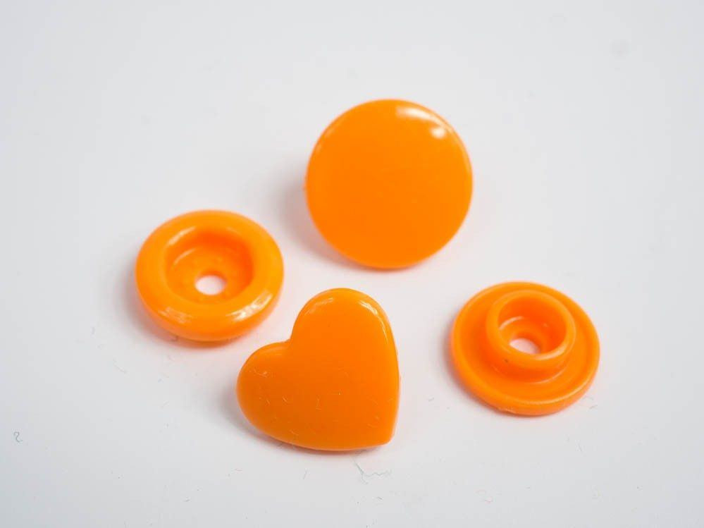Napy KAM serca12mm - pomarańczowe 10kpl