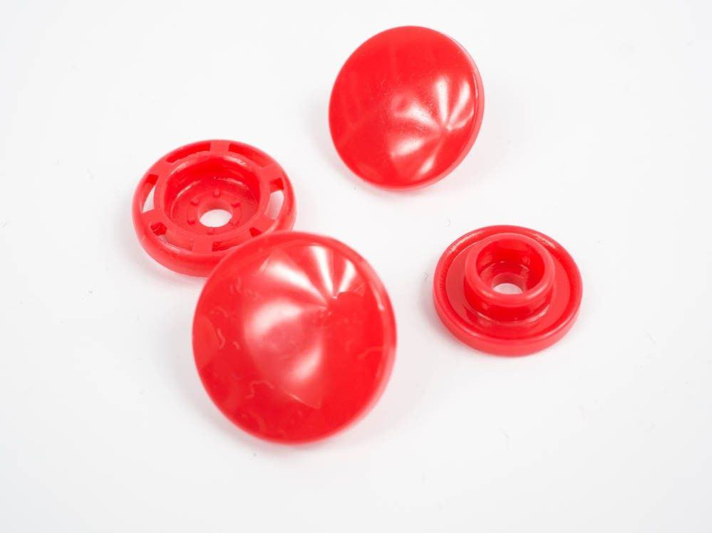Napy KAM T8, zatrzaski plastikowe 14mm - ciemnoczerwony 10kpl
