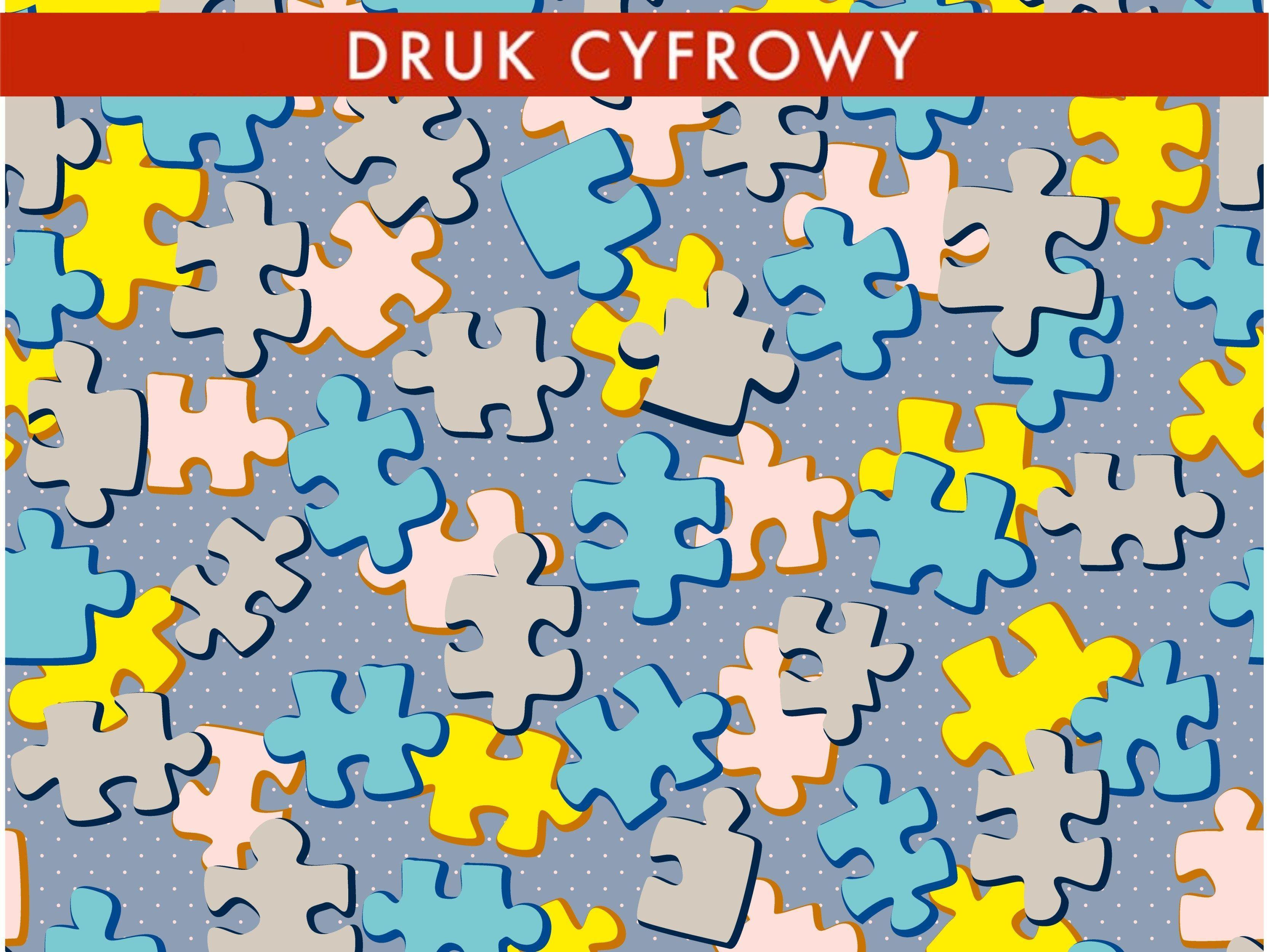 PUZZLE / szaro-niebieskie - Jersey wiskozowy WE210