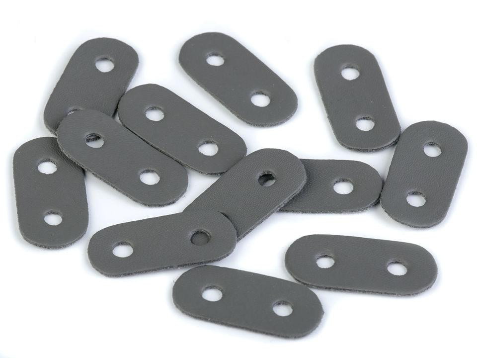 Stopery z eko skóry 16x34mm - szary