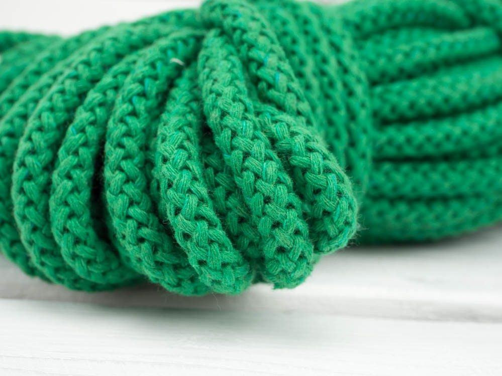 Sznurek  bawełniany  okrągły 8mm - ZIELONY ( GREEN )