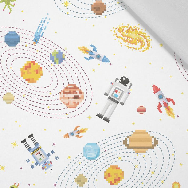 KOSMOS WZ. 6 ( RETRO ) / biały - tkanina bawełniana