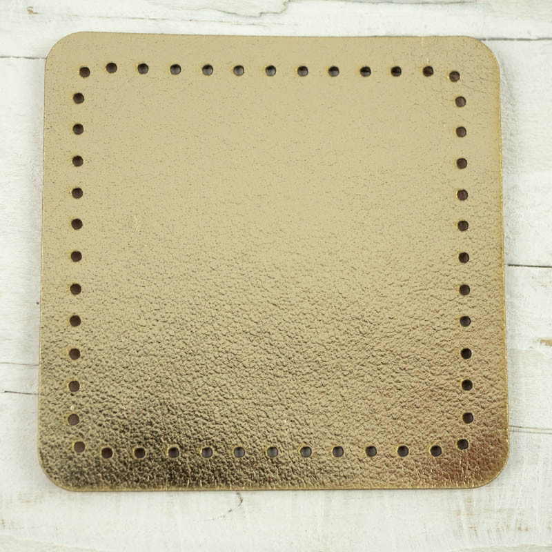 Łatki mocujące rączki do torebek - wymiar 5,5x5,5cm - jasny złoty