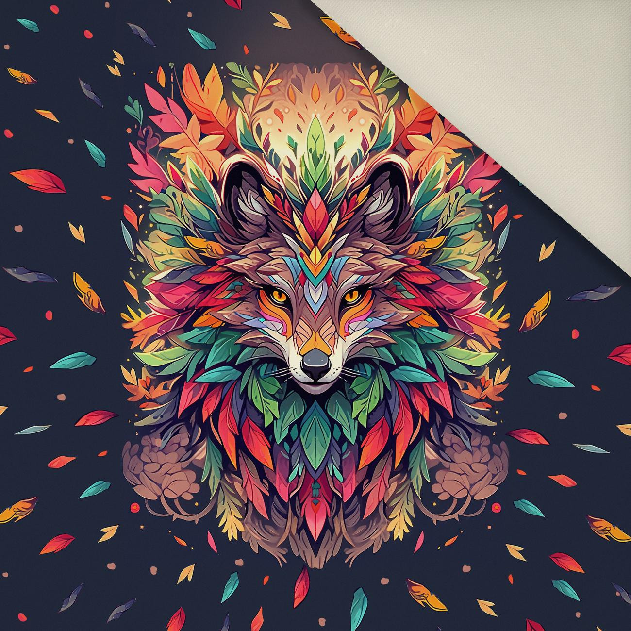 ANIMALS MANDALA wz.1 - panel (60cm x 50cm) - Welur tapicerski