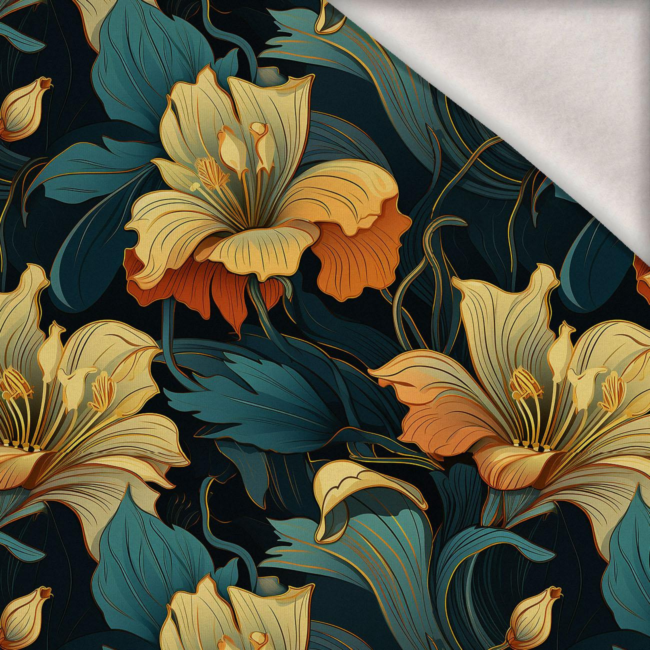 AUTUMN FLOWERS WZ.12 - dzianina drapana z elastanem ITY