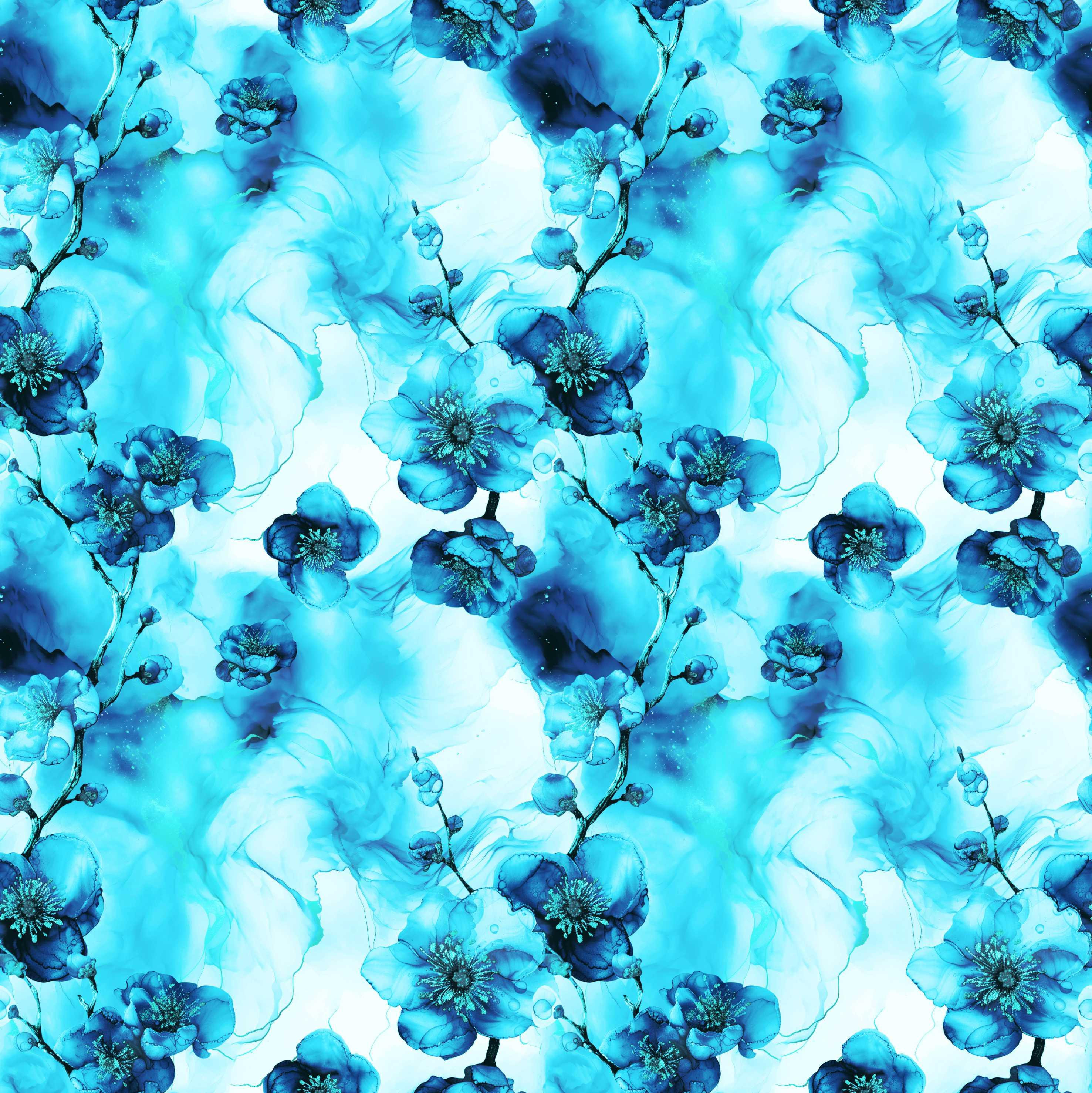 ALCOHOL PASTEL INK wz.7 blue- single jersey z elastanem ITY