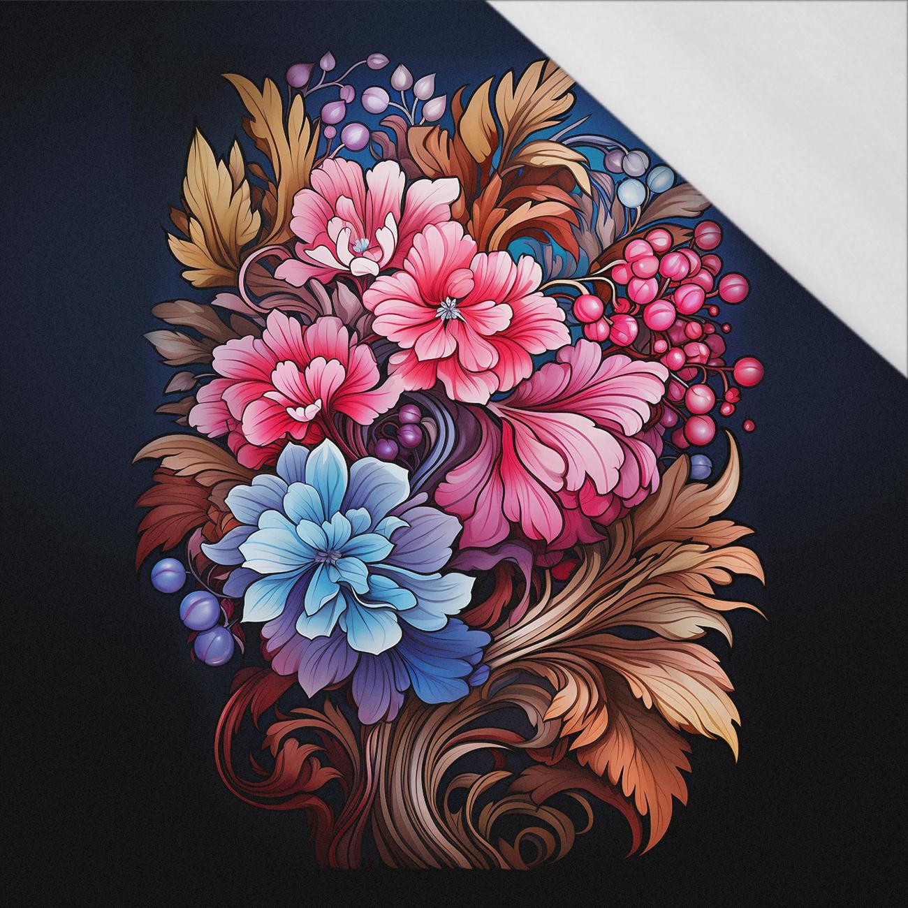 BOUQUET OF FLOWERS WZ.3 - panel (60cm x 50cm)- single jersey z elastanem ITY