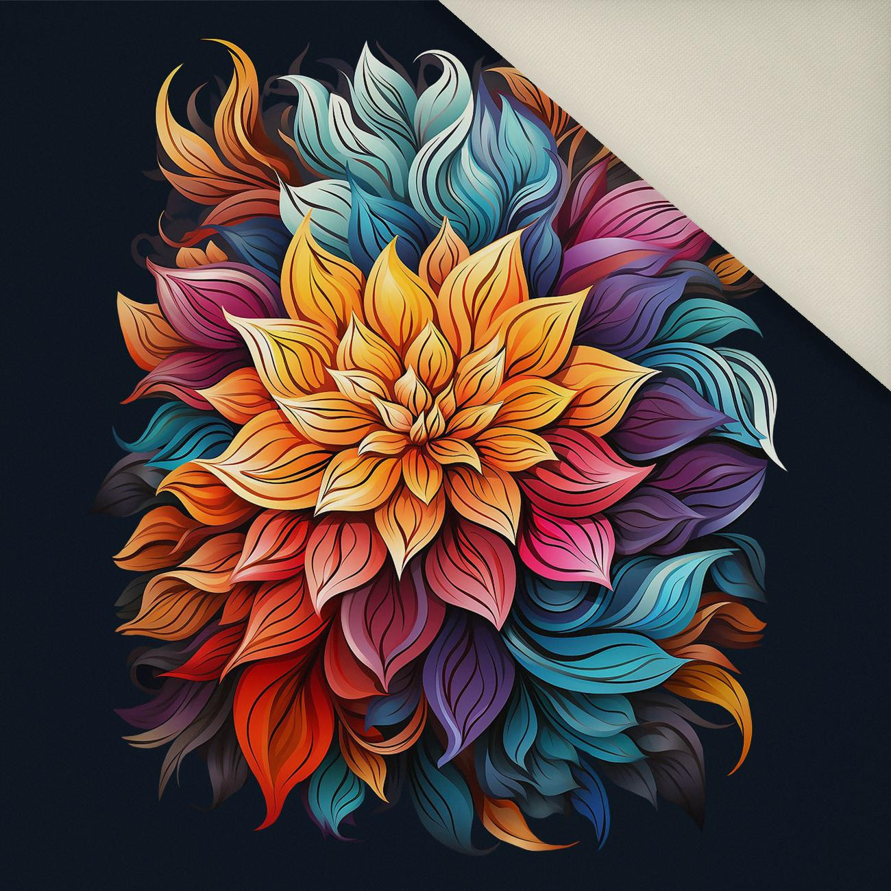 BOUQUET OF FLOWERS WZ.6 - panel (60cm x 50cm) - Welur tapicerski