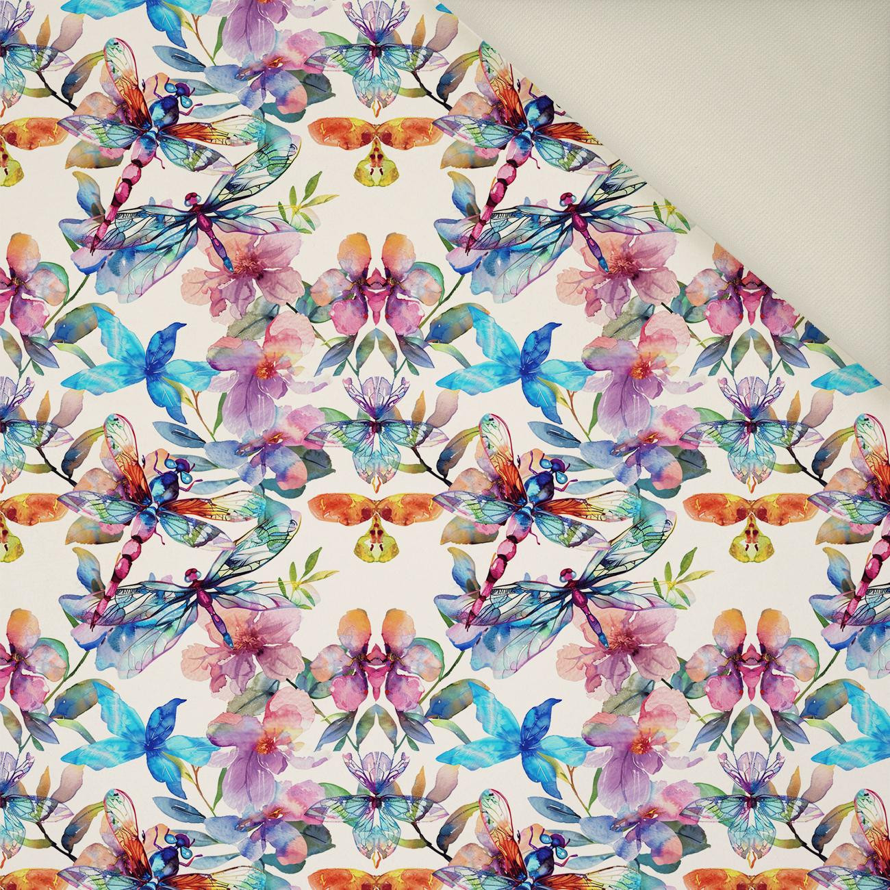 Butterfly & Flowers wz.16- Welur tapicerski