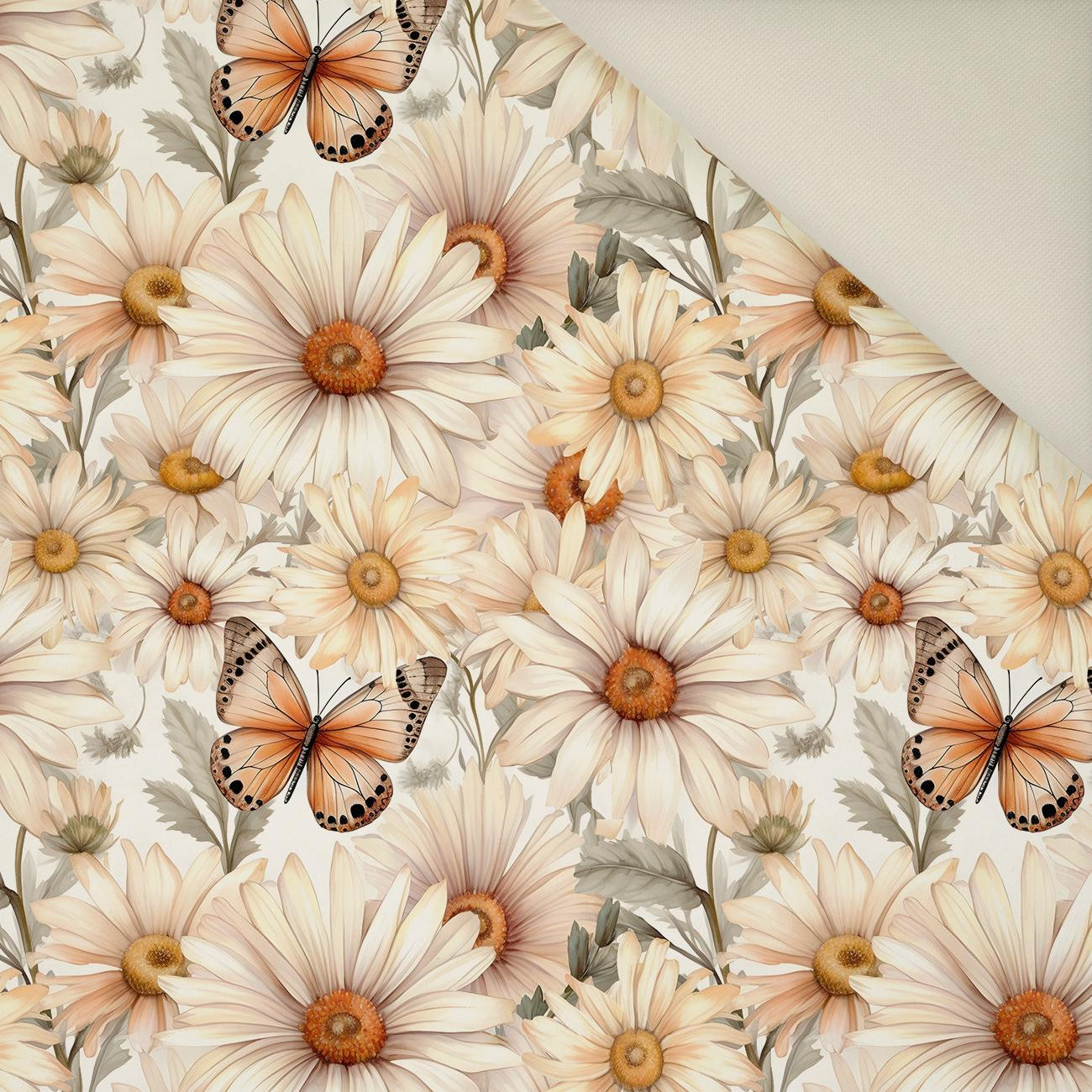 Butterfly & Flowers wz.4- Welur tapicerski