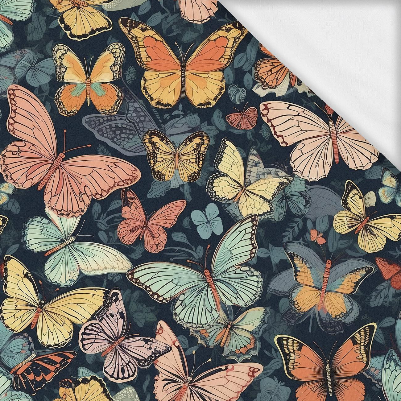 Butterfly & Flowers wz.5- single jersey z elastanem ITY