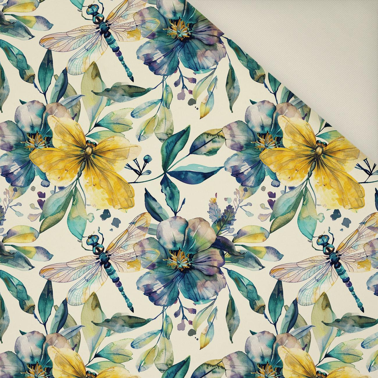 Butterfly & Flowers wz.8- Welur tapicerski