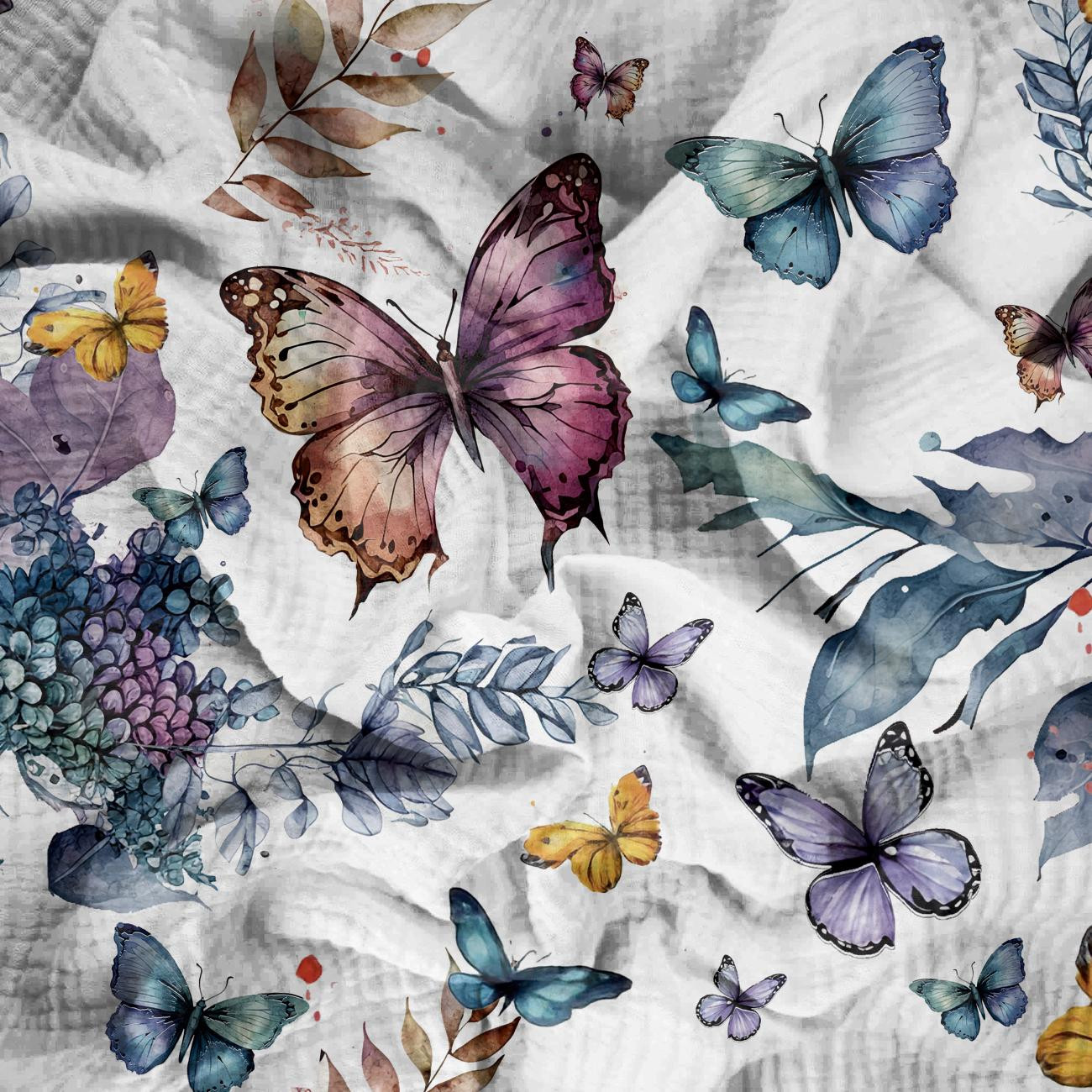 BUTTERFLY WZ. 2 - Muślin bawełniany