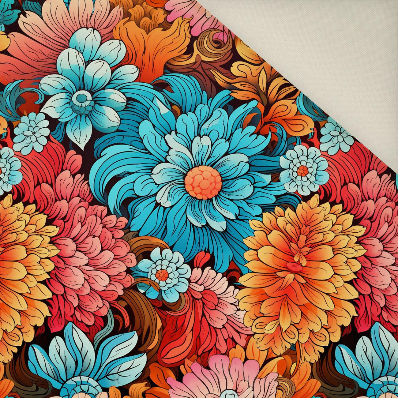 COLORFUL FLOWERS WZ. 2- Welur tapicerski