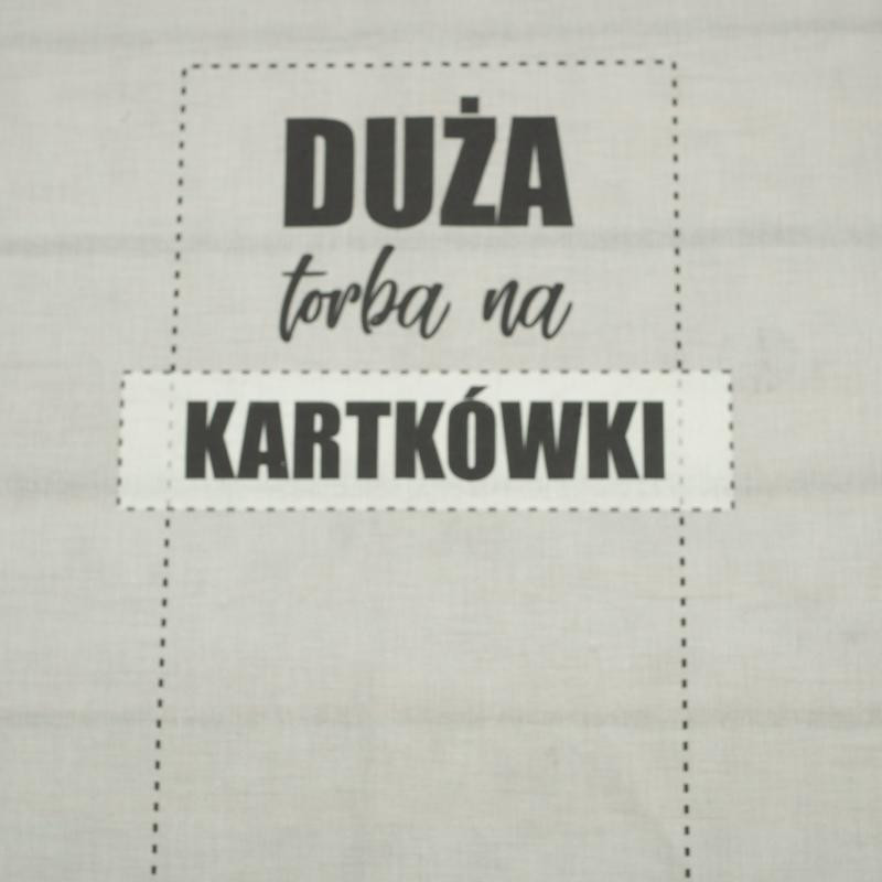 Duża torba na kartkówki / szare - panel tkanina bawełniana