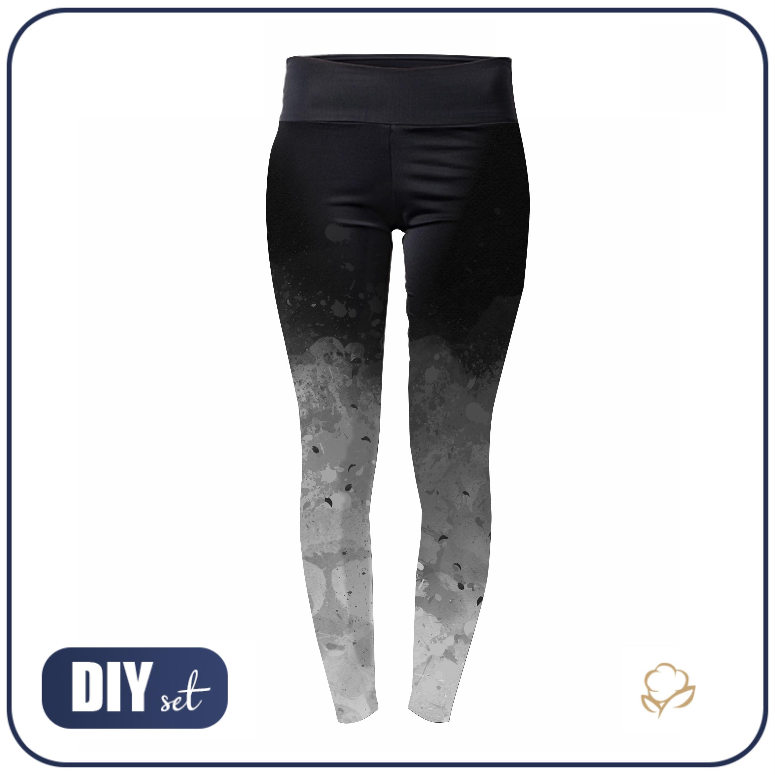 LEGGINSY SPORTOWE - KLEKSY (szary)