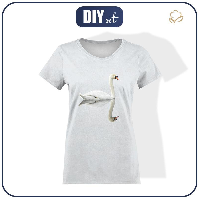T-SHIRT DAMSKI - ŁABĘDŹ - single jersey