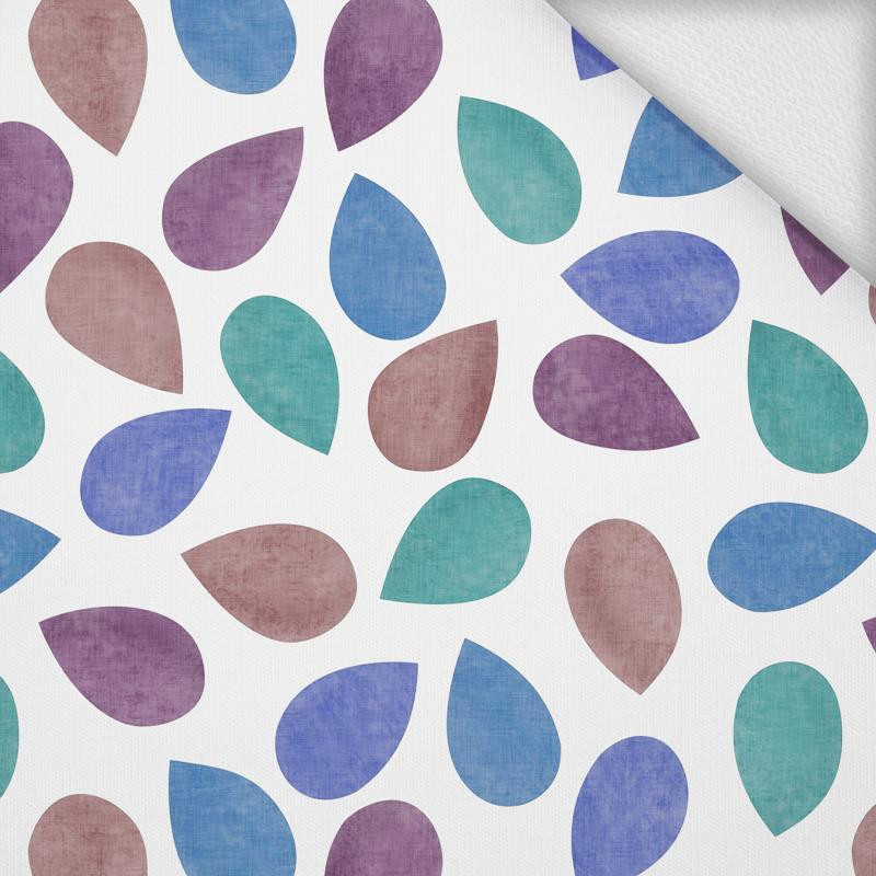 DUŻE LIŚCIE MIX / brązowy - dresówka pętelkowa