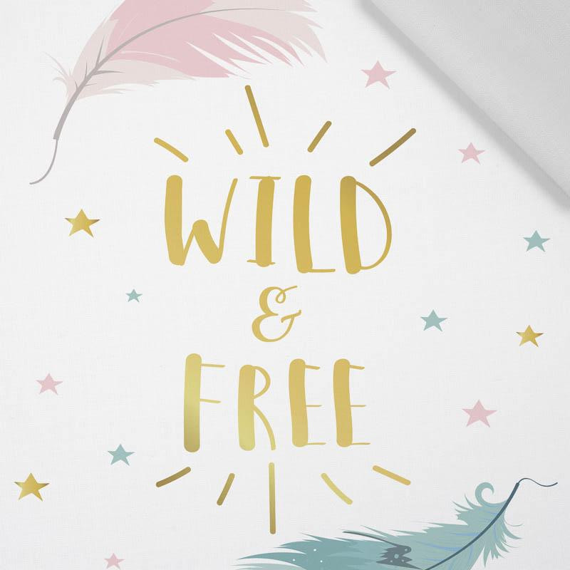 PASTELOWE PIÓRA (WILD & FREE) - panel tkanina bawełniana