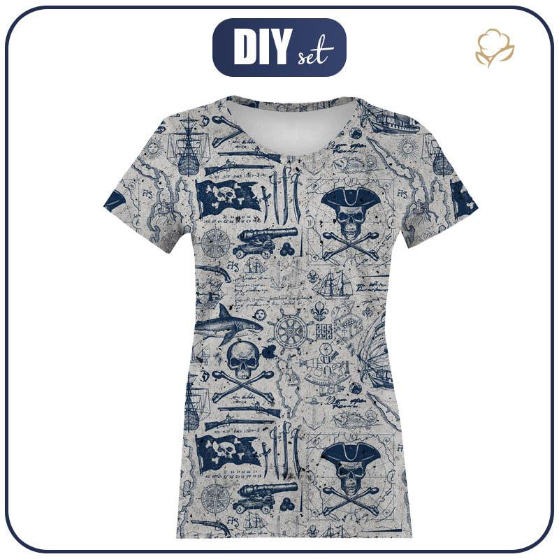T-SHIRT DAMSKI - PIRACKA PRZYGODA / beton - single jersey