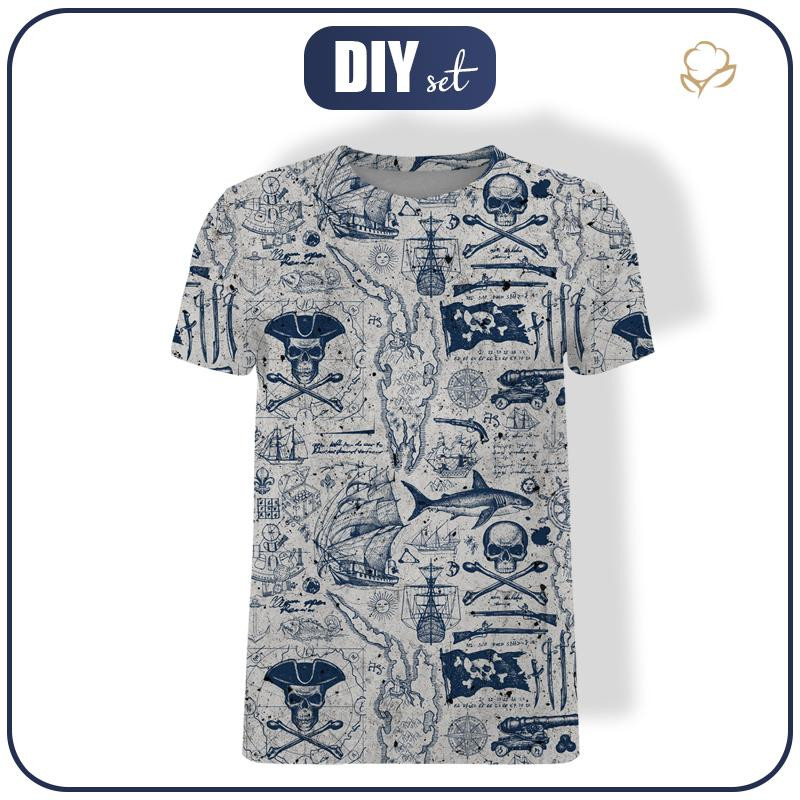 T-SHIRT MĘSKI - PIRACKA PRZYGODA / beton - single jersey