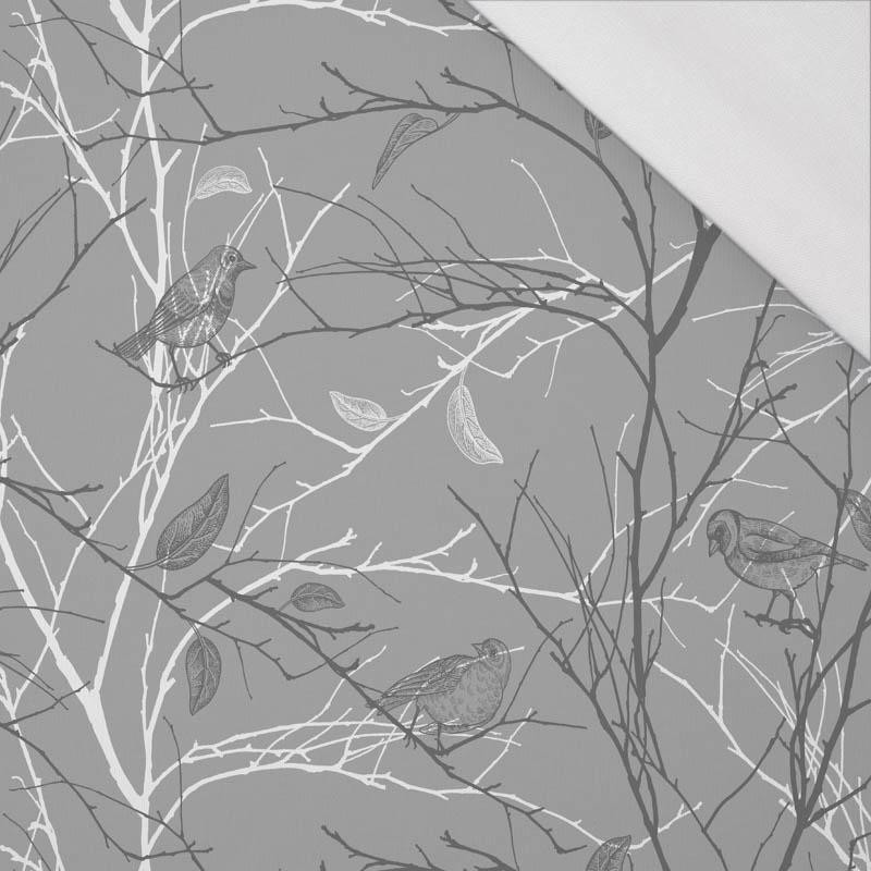 PTAKI (SZARY) / biały - single jersey z elastanem 