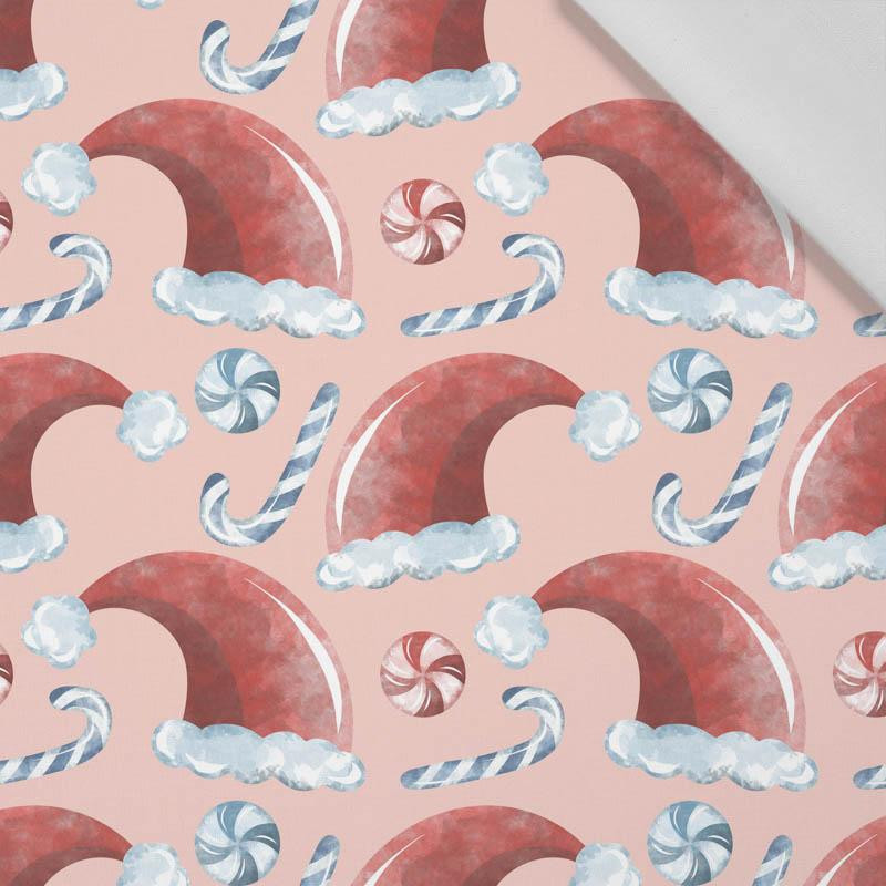 CZAPKI MIKOŁAJA / CUKIERKI (ŚWIĄTECZNY CZAS) - tkanina bawełniana