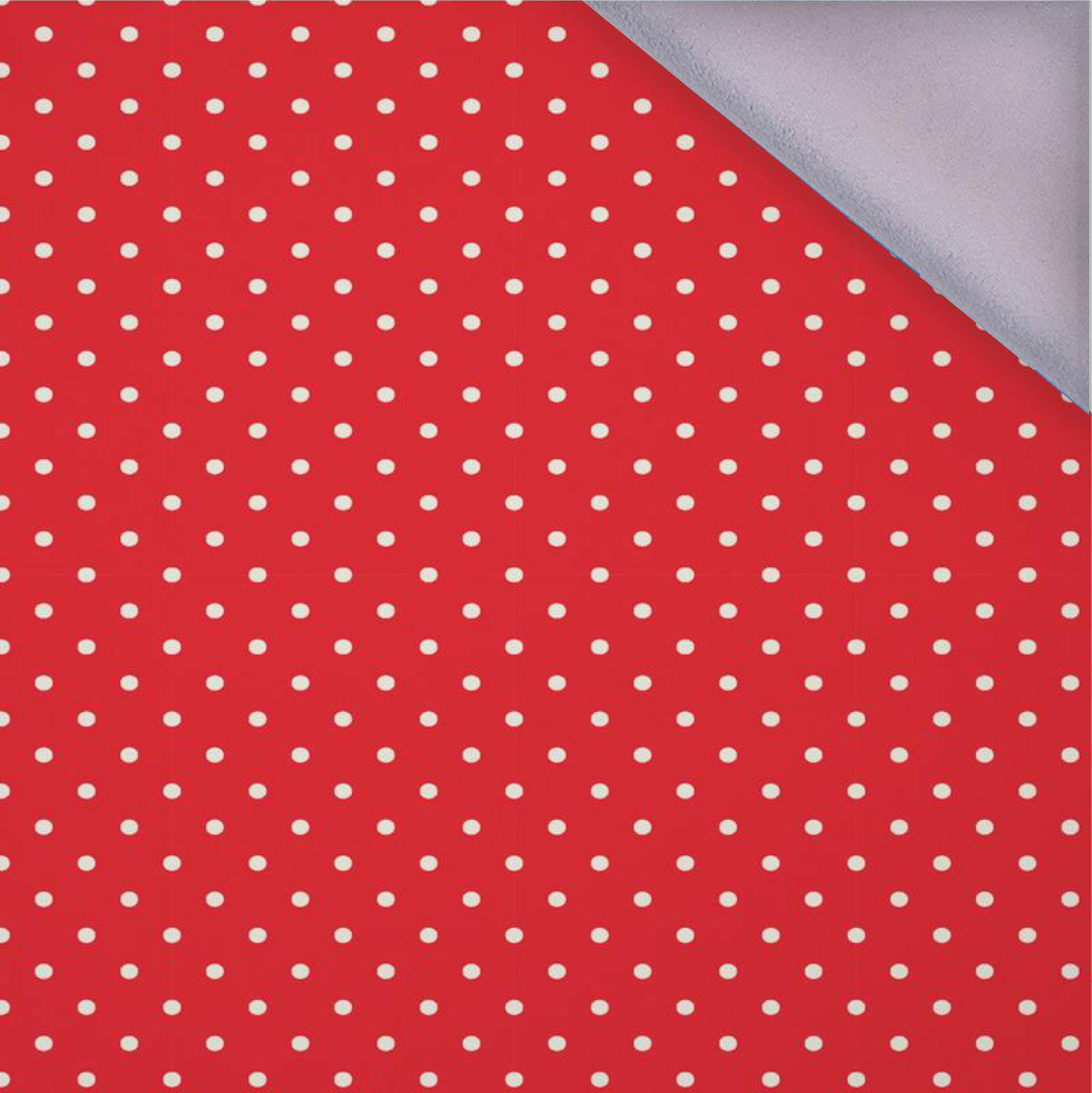 KROPKI BIAŁE / czerwony - softshell