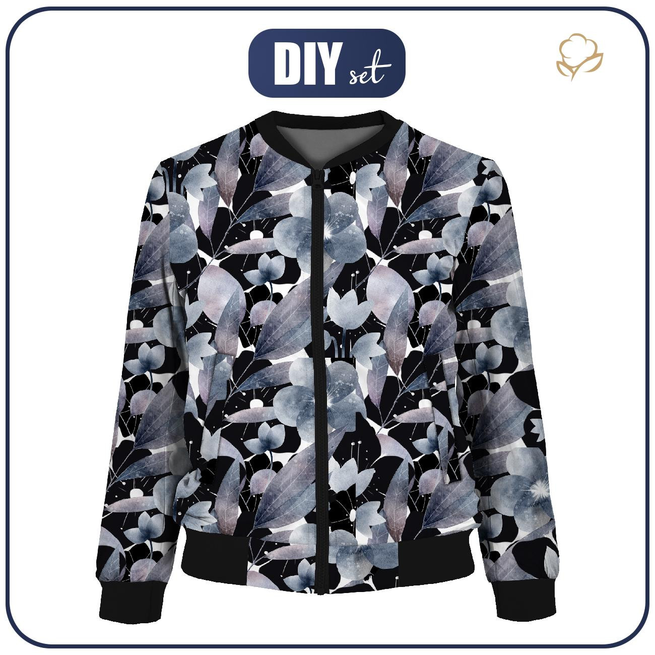 BOMBERKA DAMSKA (KAMA) - FLOWERS AND LEAVES - zestaw do uszycia