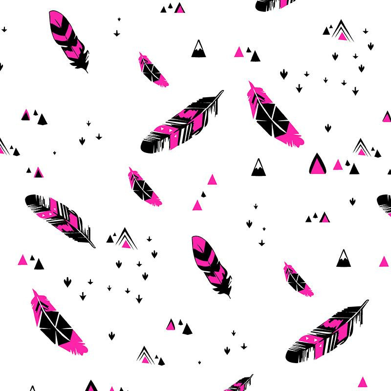 PIÓRKA FUKSJA / biały - Jersey wiskozowy WE210