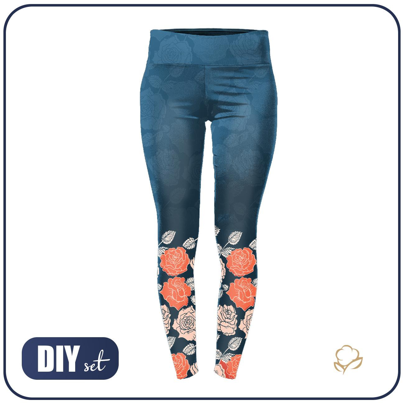 LEGGINSY SPORTOWE - PASTELOWE RÓŻE wz. 3