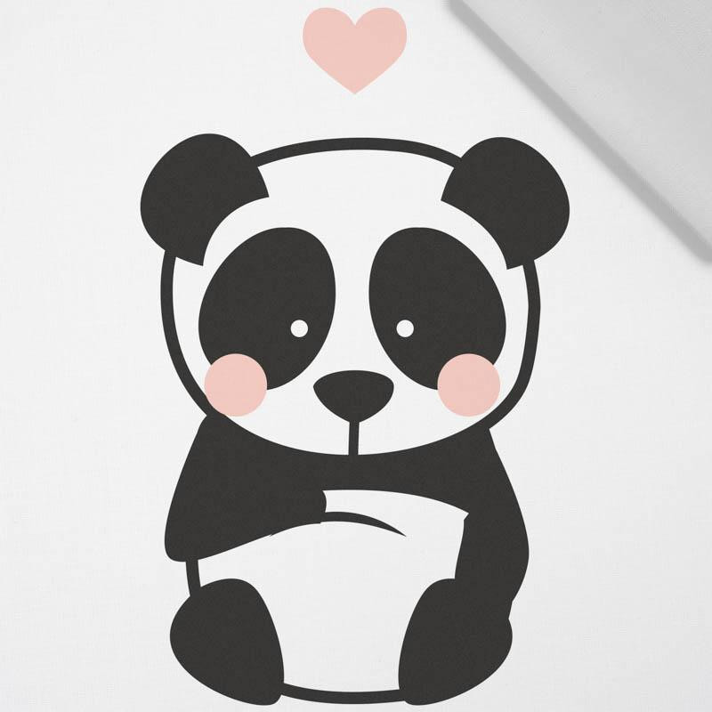 PANDA / BLADY RÓŻ ROZMIAR "M" 50x60 cm - biała (Przód) - panel tkanina bawełniana