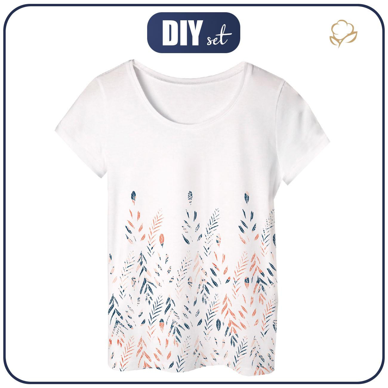 PIŻAMA-T-SHIRT "LINDA" - LISTKI wz. 3 - zestaw do uszycia