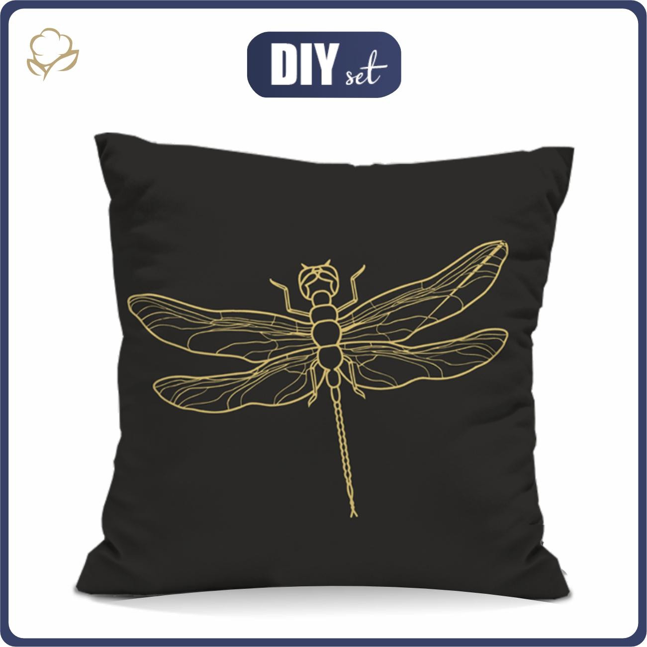 PODUSZKA 45X45 - ZŁOTA WAŻKA - welur tapicerski - zestaw do uszycia