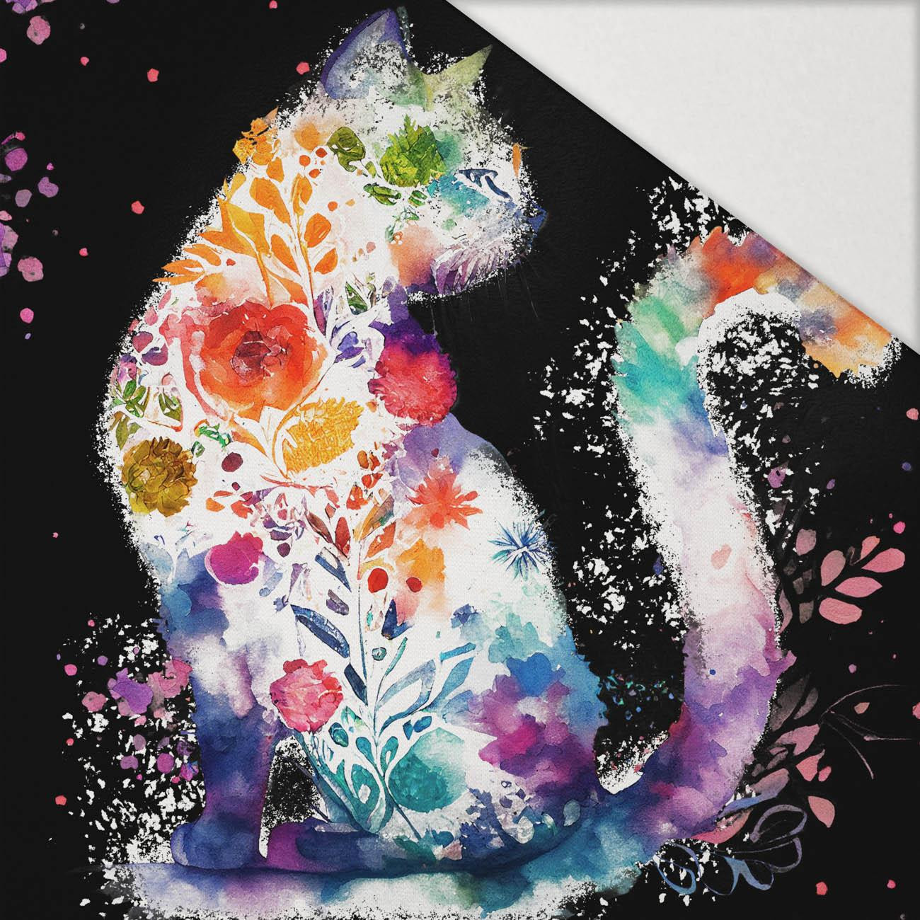 WATERCOLOR CAT WZ. 2 - PANEL (75cm x 80cm) Hydrofobowa dzianina drapana WATERCOLOR CAT WZ. 2 - PANEL (75cm x 80cm) Hydrofobowa dzianina drapana