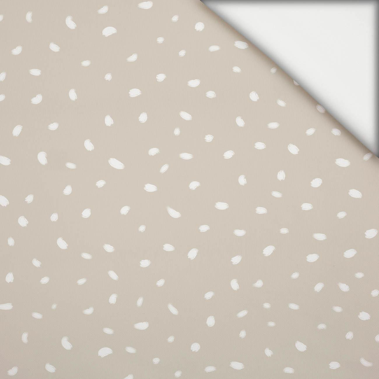 BIAŁE ŚLADY / beżowy (MAGICZNY ŚWIĄTECZNY LAS) - lekka dzianina drapana