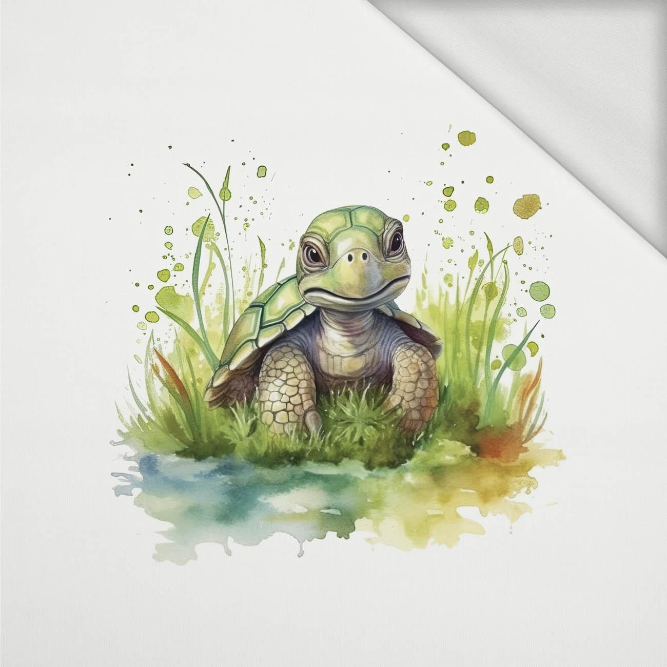 WATERCOLOR TORTOISE - panel (60cm x 50cm) dzianina pętelkowa