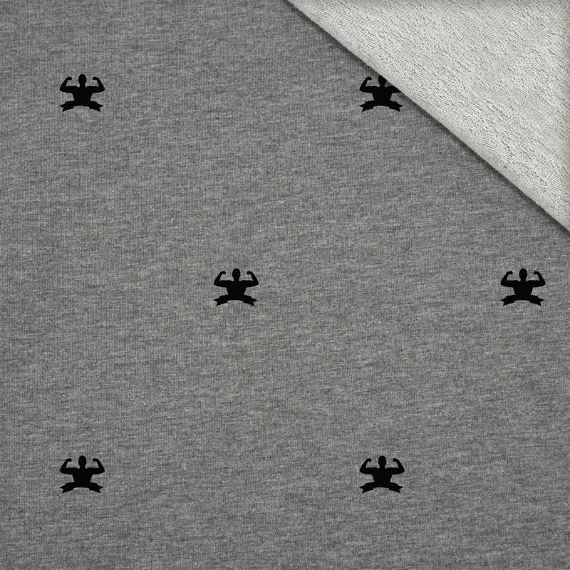 GYM (czarny) / M-02 eko melanż / MINIMAL - dzianina pętelkowa