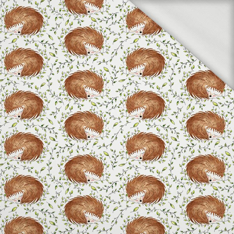 50cm ŚPIĄCE JEŻYKI (ŚPIĄCE ZWIERZĄTKA) / biały - organiczna dresówka pętelkowa