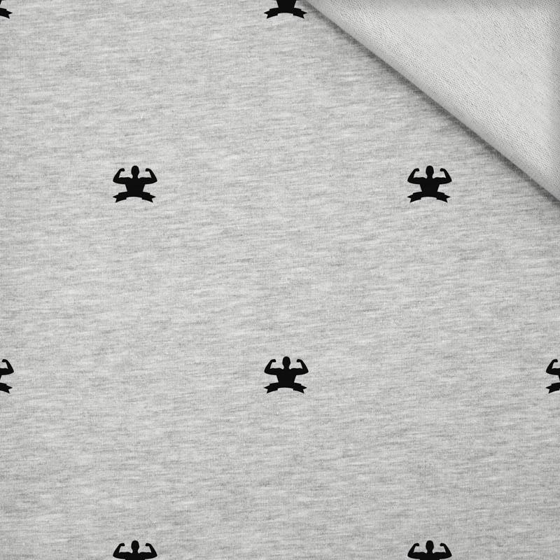 GYM (MINIMAL) / M-01 melanż jasnoszary - dzianina pętelkowa