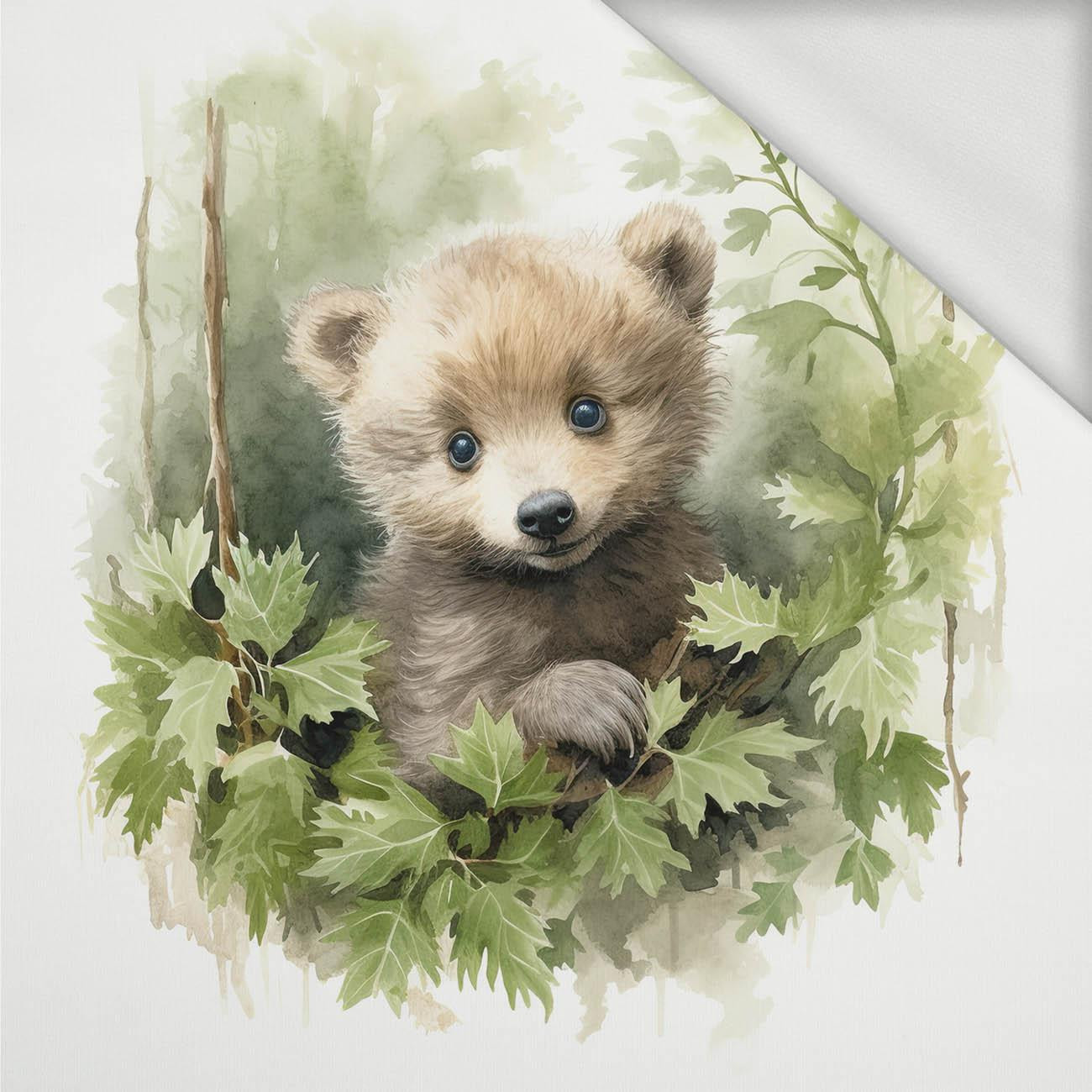 WATERCOLOR LITTLE BEAR - panel (75cm x 80cm) dzianina pętelkowa