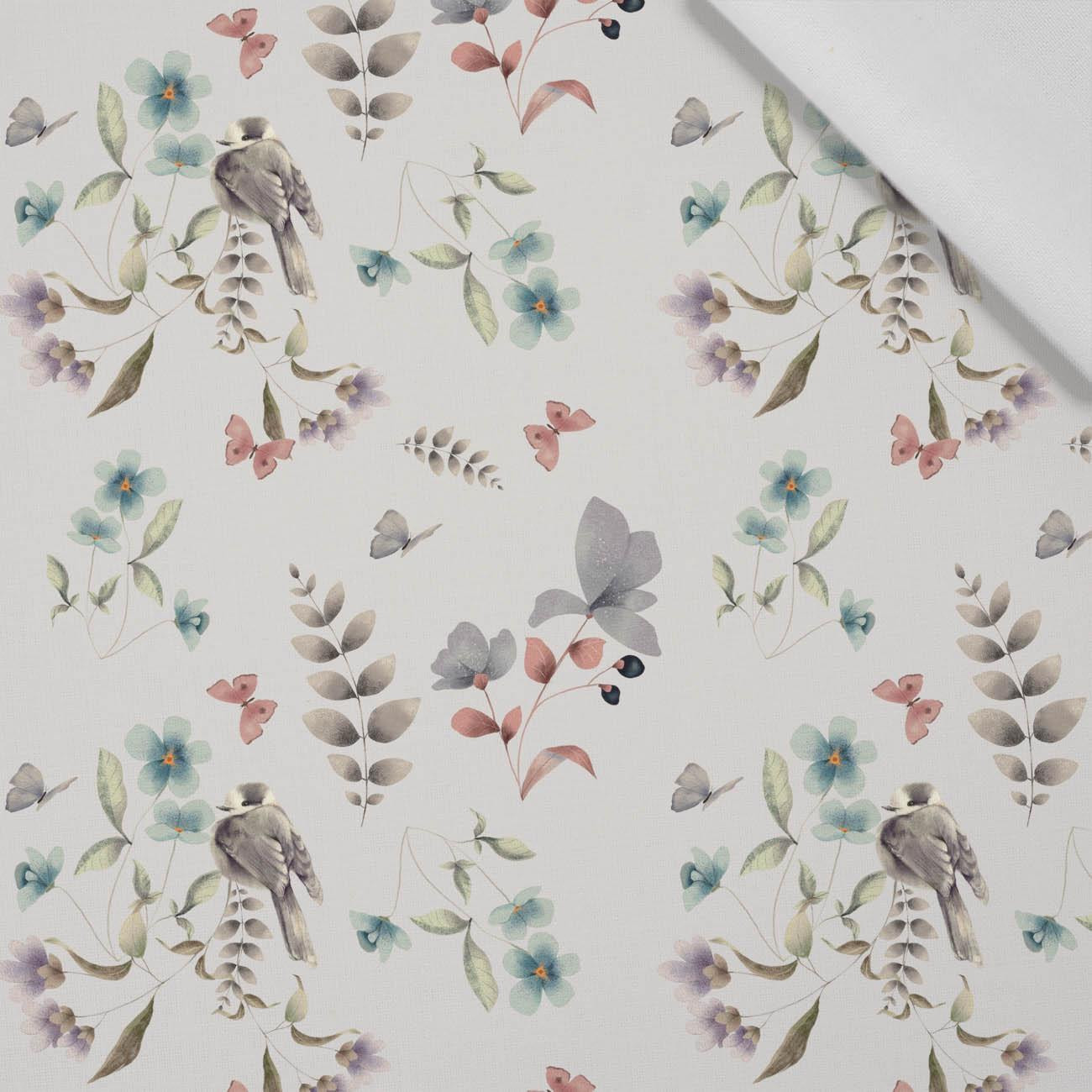 BIRDS AND BUTTERFLIES (INTO THE WOODS) - tkanina bawełniana