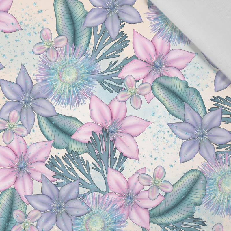 MORSKI ŚWIAT wz. 1 / ecru - tkanina bawełniana