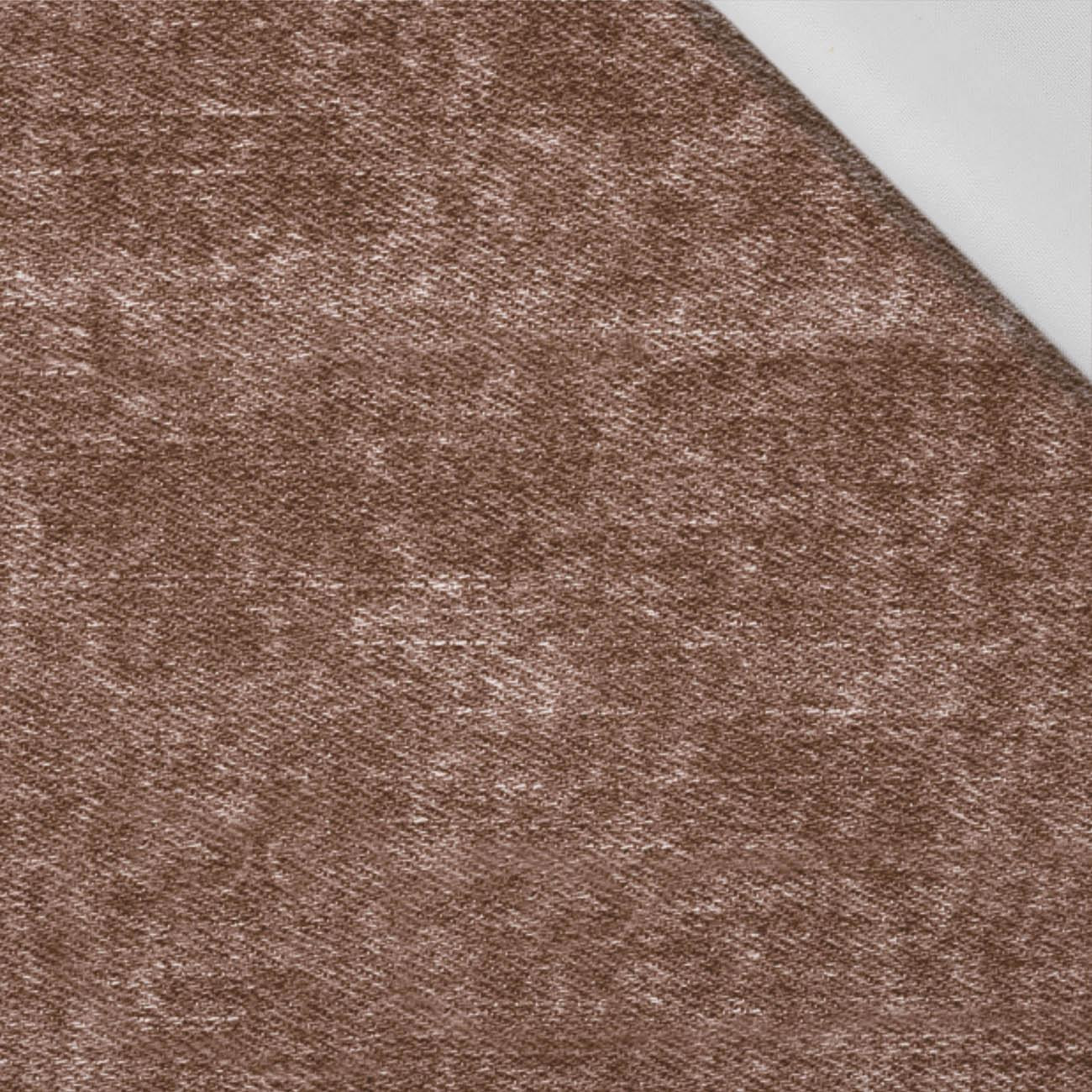 PRZECIERANY JEANS (brązowy) - tkanina bawełniana