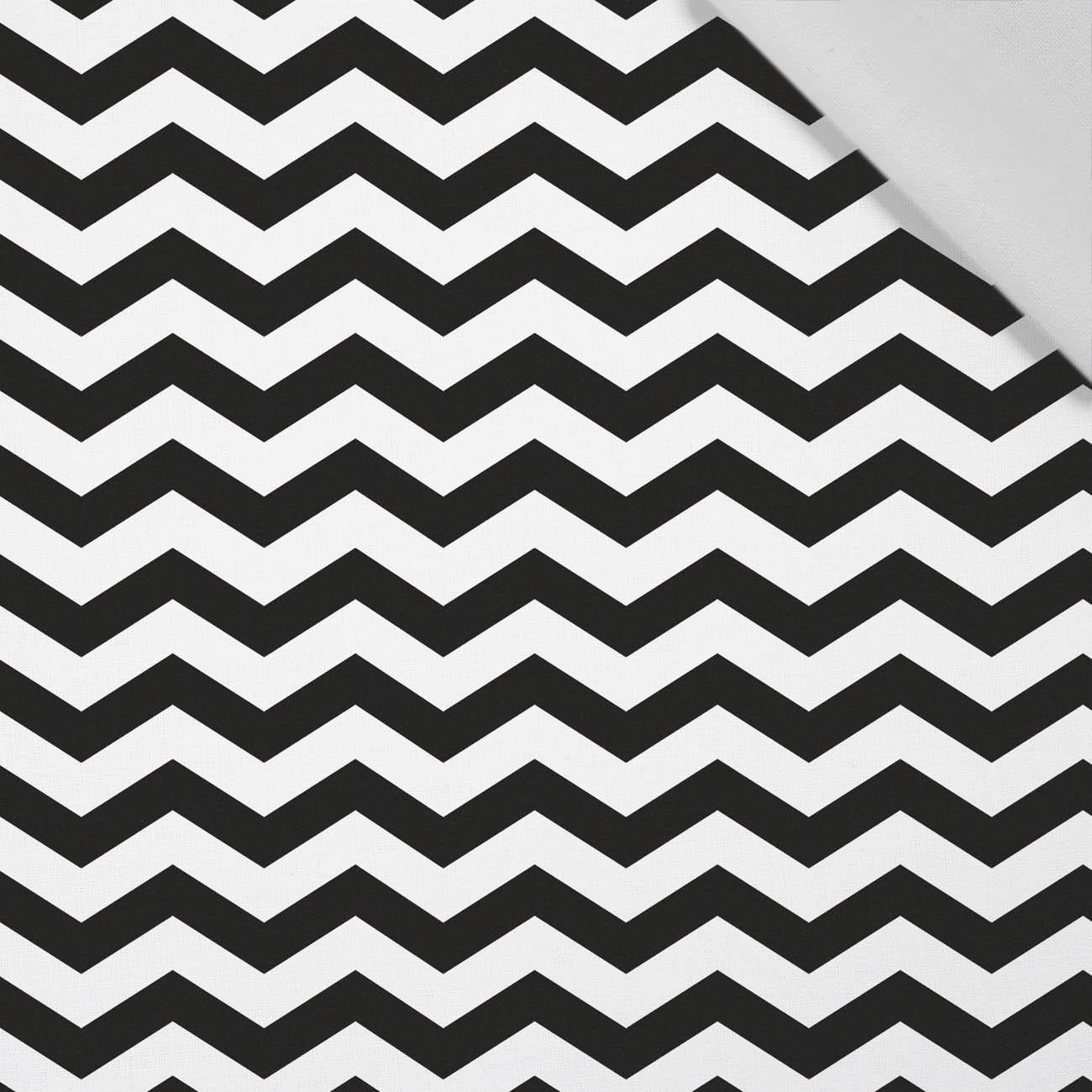 ZYGZAKI / czarny - tkanina bawełniana