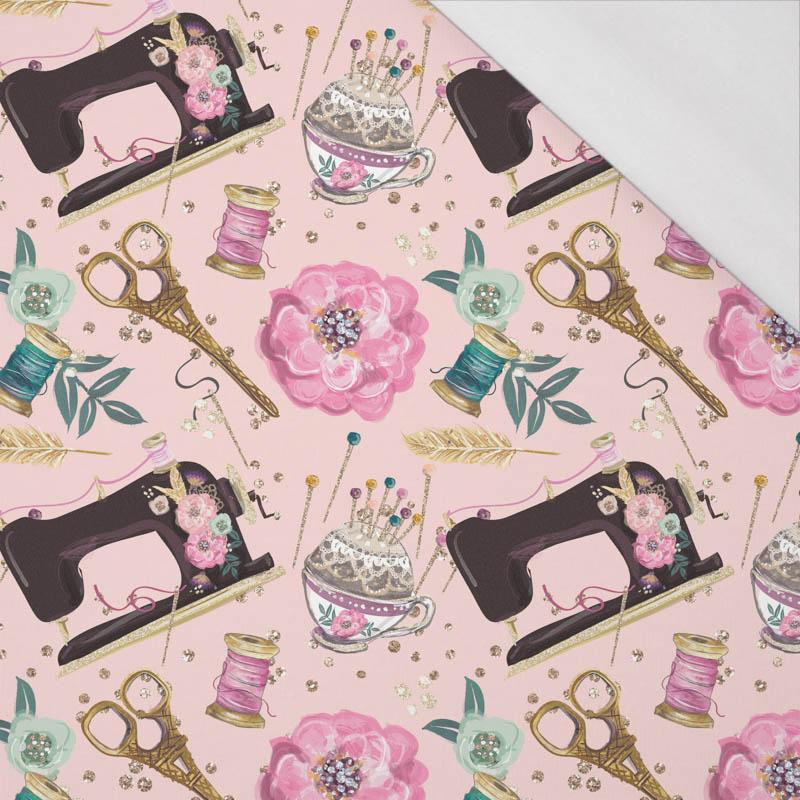 RETRO MASZYNY Wz. 1 / różowy - single jersey z elastanem 