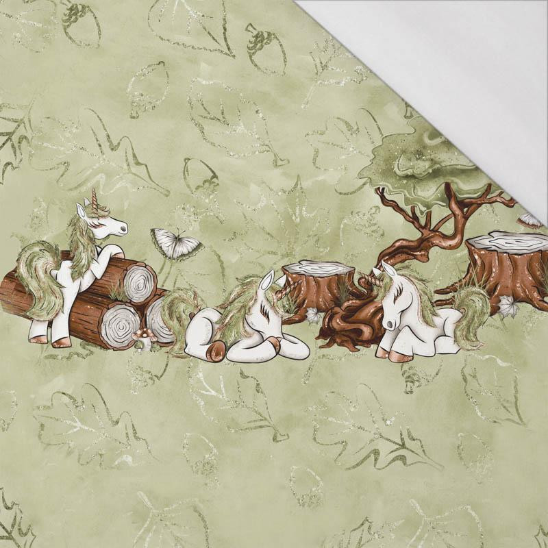 LEŚNE JEDNOROŻCE WZ. 2 / zielone - PANEL SINGLE JERSEY