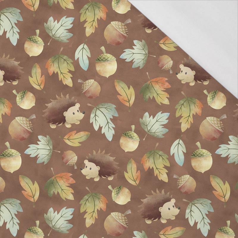 JEŻE W LIŚCIACH (JESIENNA DZIEWCZYNKA) - single jersey z elastanem 