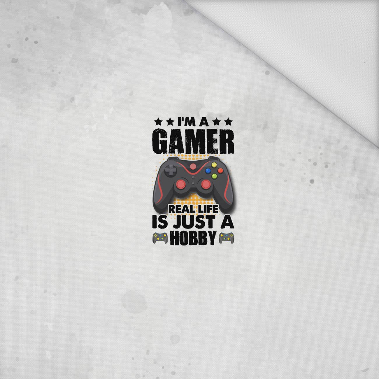 GAMER / biały - PANEL (60cm x 50cm) tkanina wodoodporna