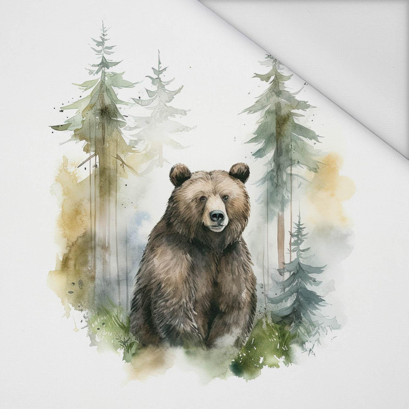 WATERCOLOR BEAR - PANEL (75cm x 80cm) tkanina wodoodporna